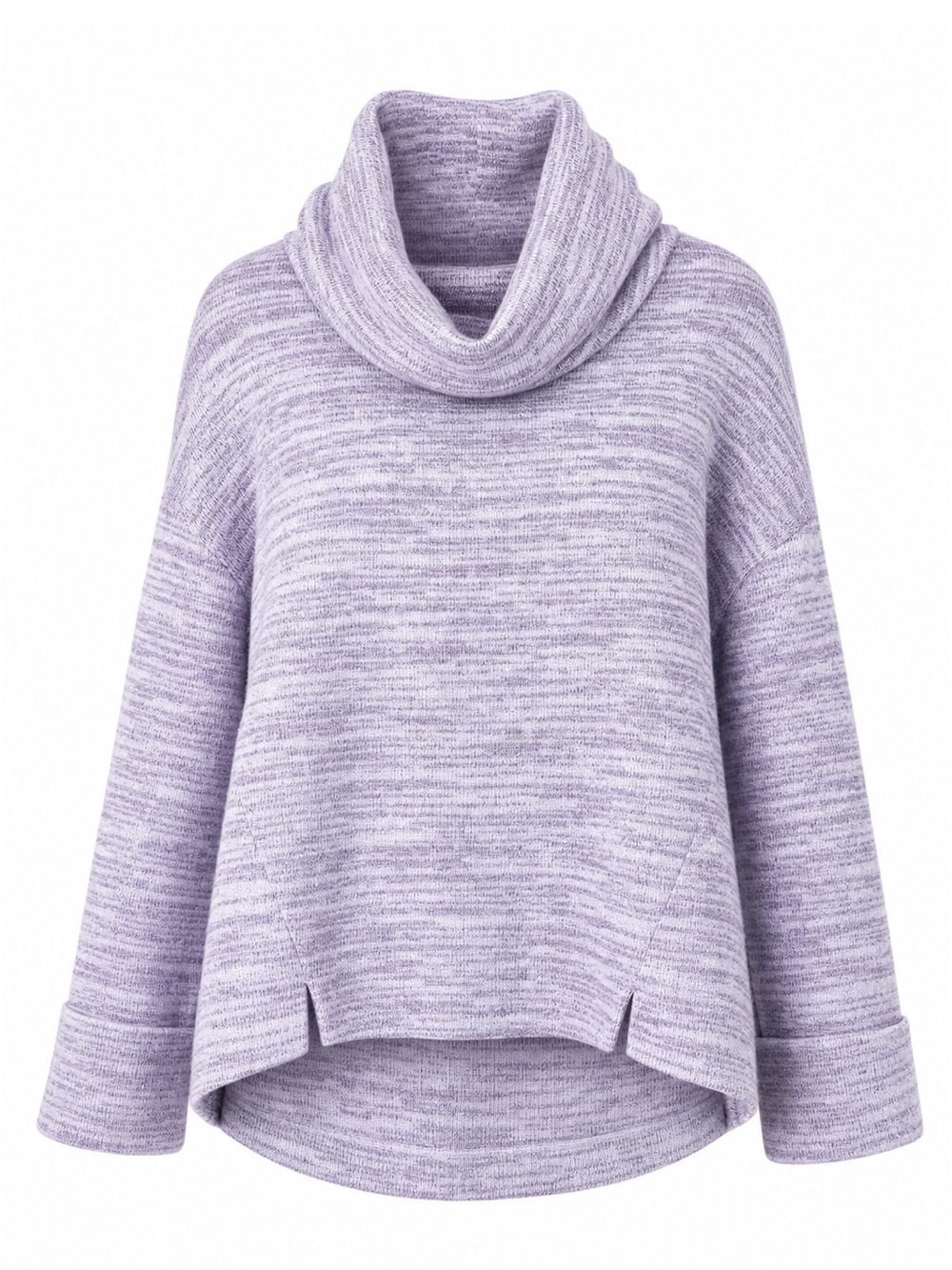 Saturday Sunday Anthropologie Purple Marled Cowl Neck Sweater XL Cozy Romantic